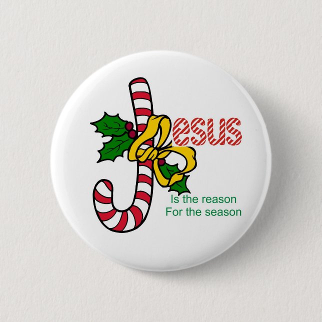 Jesus Candy Cane Button (Front)