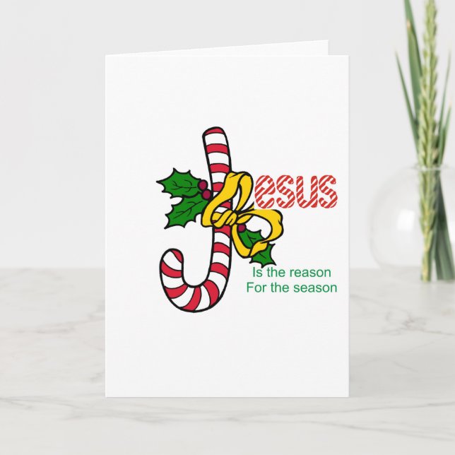 Jesus Candy Cane Legend Christmas Card (Front)