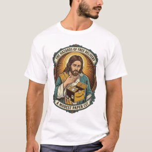 Jesus Cardboard Box Paper Cut Finger Pain Humor_1 T-Shirt