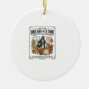 Jesus Caregiving Aging Parents Graphic Tee Christi Ceramic Tree Decoration