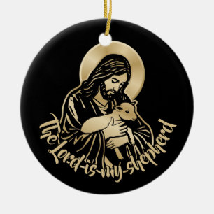 Jesus Caring Shepherd Ceramic Tree Decoration