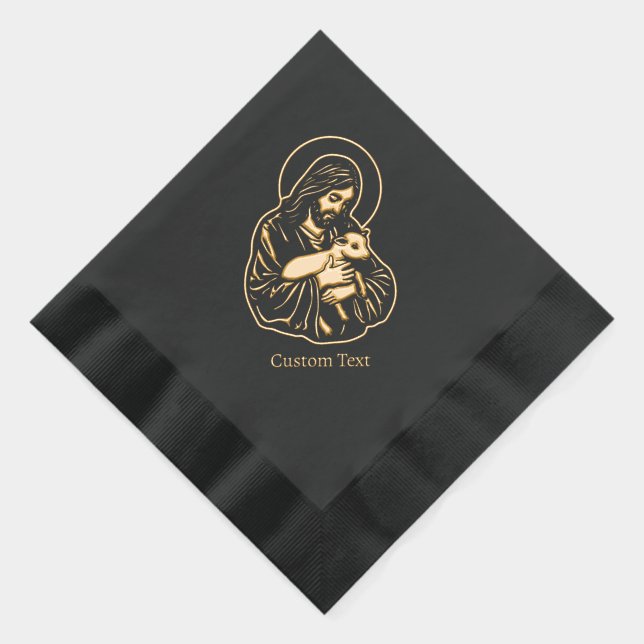 Jesus Caring Shepherd Foil Napkins (Right)