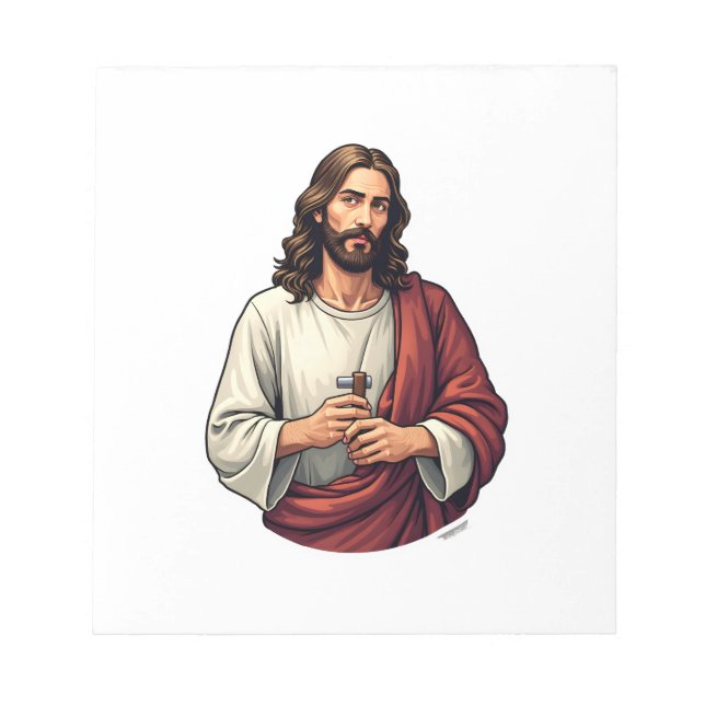 Jesus Carpenter Mark Vintage Engraving Tee 2 Notepad (Front)