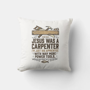 Jesus Carpenter Woodworker Apprentice Vintage Shir Cushion
