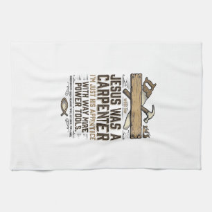 Jesus Carpenter Woodworker Apprentice Vintage Shir Tea Towel