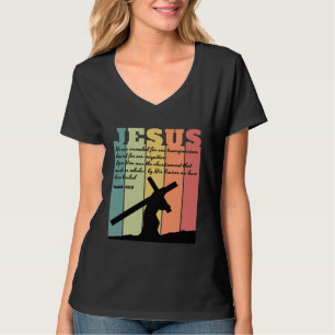 JESUS carrying cross Bible quote Isaiah 533 retro T-Shirt