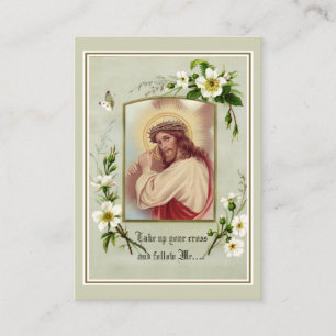 Jesus Carrying Cross Prayer Religious Holy Card