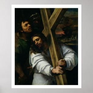 Jesus Carrying the Cross, c.1535 (oil on panel) Poster