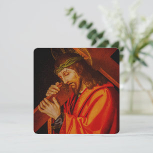Jesus carrying the cross card