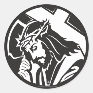 Jesus Carrying the Cross Classic Round Sticker