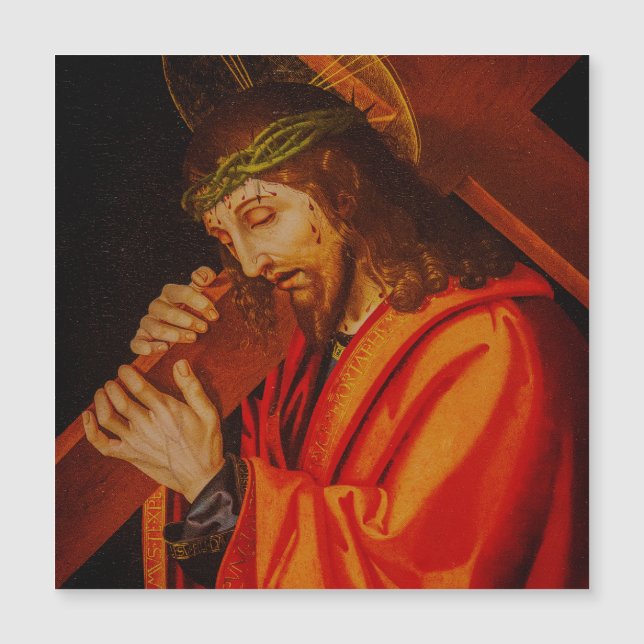Jesus carrying the cross magnet (Front)