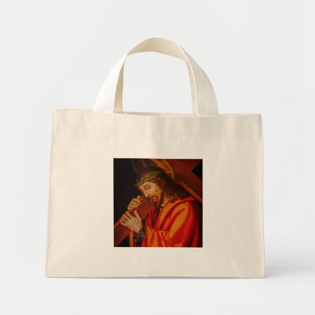 Jesus carrying the cross tote bag (Front)