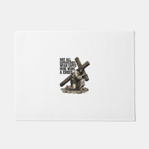 Jesus Carrying the Cross Vintage Christian Doormat