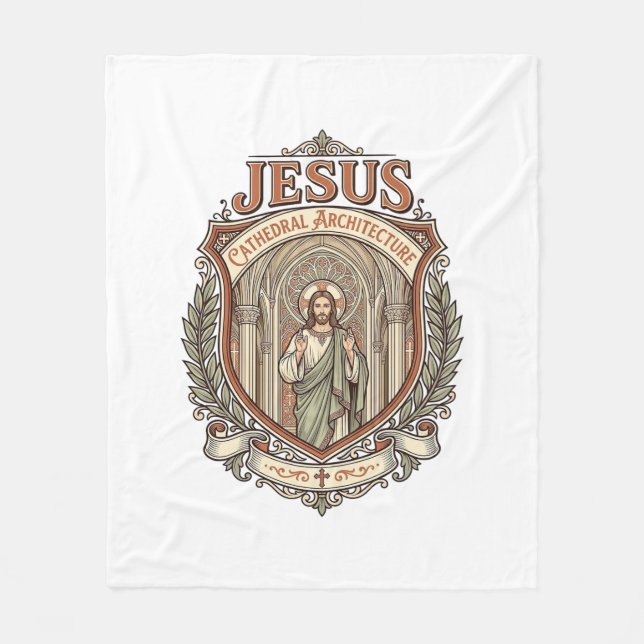 Jesus Cathedral Architecture Jesus Cathedral Archi Fleece Blanket (Front)