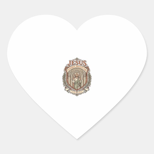 Jesus Cathedral Architecture Jesus Cathedral Archi Heart Sticker (Front)