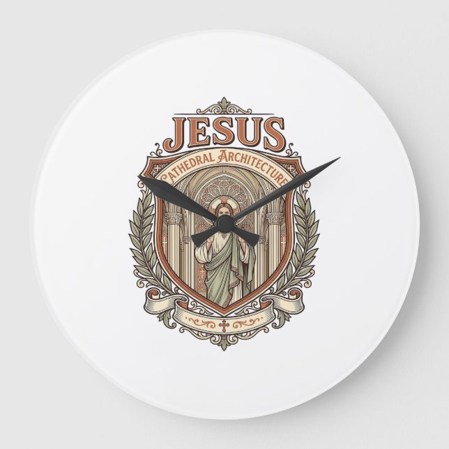 Jesus Cathedral Architecture Jesus Cathedral Archi Large Clock (Front)