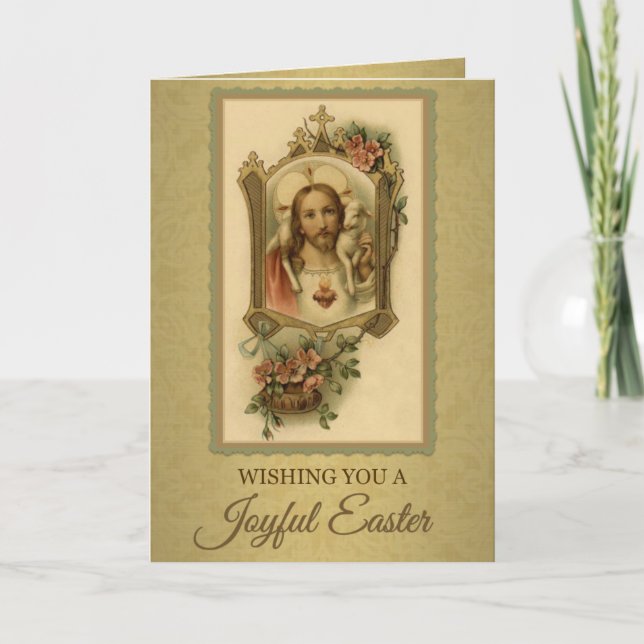Jesus Catholic Easter Religious Resurrection Holiday Card (Front)
