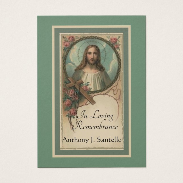 Jesus Catholic Funeral Sympathy Prayer Holy Card (Front)
