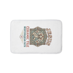Jesus Ceramic Tile Mediterranean Faith Jesus Ceram Bath Mat
