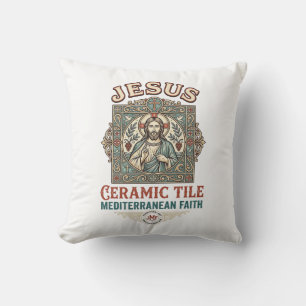 Jesus Ceramic Tile Mediterranean Faith Jesus Ceram Cushion