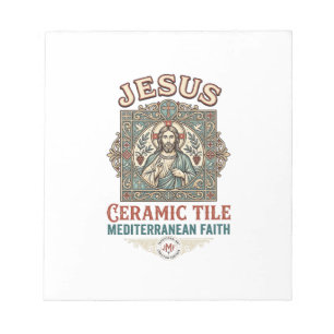 Jesus Ceramic Tile Mediterranean Faith Jesus Ceram Notepad