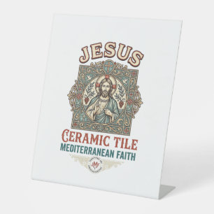 Jesus Ceramic Tile Mediterranean Faith Jesus Ceram Pedestal Sign