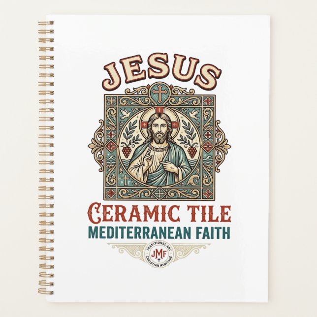 Jesus Ceramic Tile Mediterranean Faith Jesus Ceram Planner (Front)