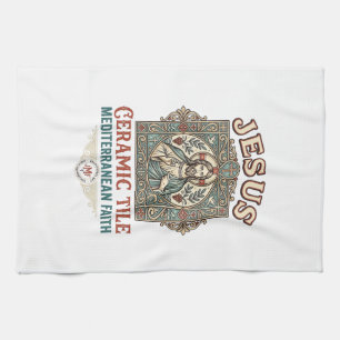 Jesus Ceramic Tile Mediterranean Faith Jesus Ceram Tea Towel