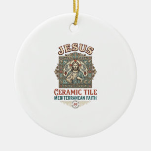 Jesus Ceramic Tile Mediterranean Faith Jesus Ceram Tree Decoration