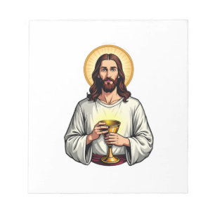 Jesus Chalice Crest Vintage Engraving Shirt 2 Notepad