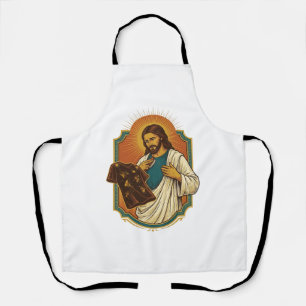Jesus Chalk Covered Black Gym Clothes Mess Workout Apron