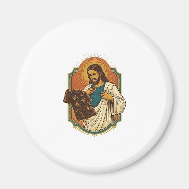 Jesus Chalk Covered Black Gym Clothes Mess Workout Magnet (Front)