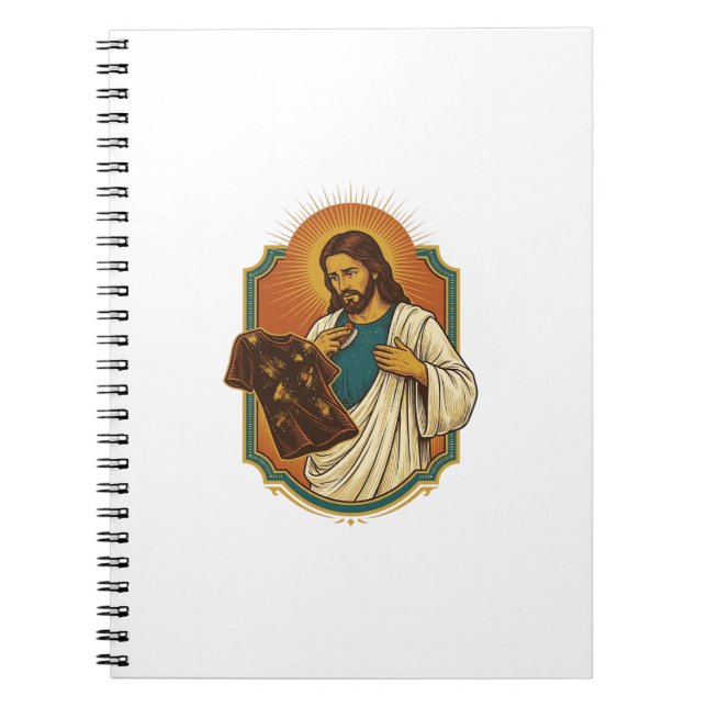 Jesus Chalk Covered Black Gym Clothes Mess Workout Notebook (Front)