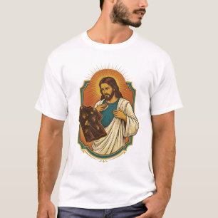 Jesus Chalk Covered Black Gym Clothes Mess Workout T-Shirt