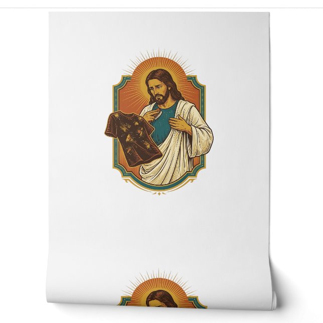 Jesus Chalk Covered Black Gym Clothes Mess Workout Wallpaper (Unrolling)