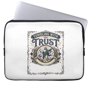 Jesus Cheer Gymnastics Graphic Tee Christian Art_1 Laptop Sleeve