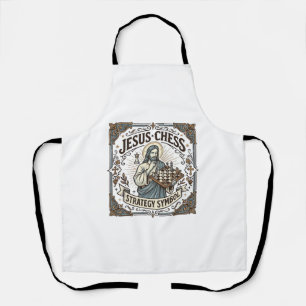 Jesus Chess Strategy Symbol Jesus Chess Strategy C Apron