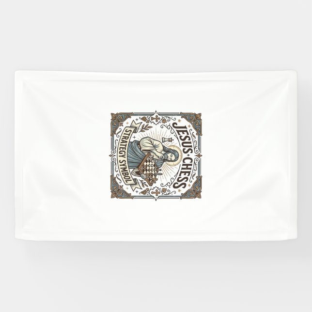 Jesus Chess Strategy Symbol Jesus Chess Strategy C Banner (Horizontal)