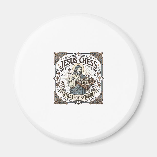 Jesus Chess Strategy Symbol Jesus Chess Strategy C Magnet (Front)