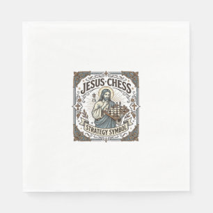 Jesus Chess Strategy Symbol Jesus Chess Strategy C Napkin