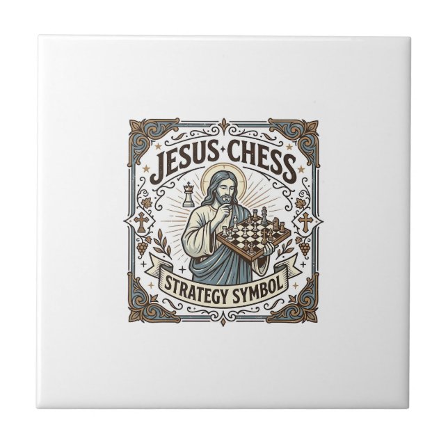 Jesus Chess Strategy Symbol Jesus Chess Strategy C Tile (Front)