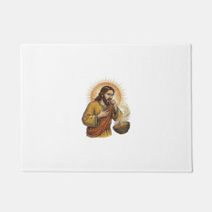 Jesus Choking Dry Tortilla Chip Crumb Food Humor_1 Doormat