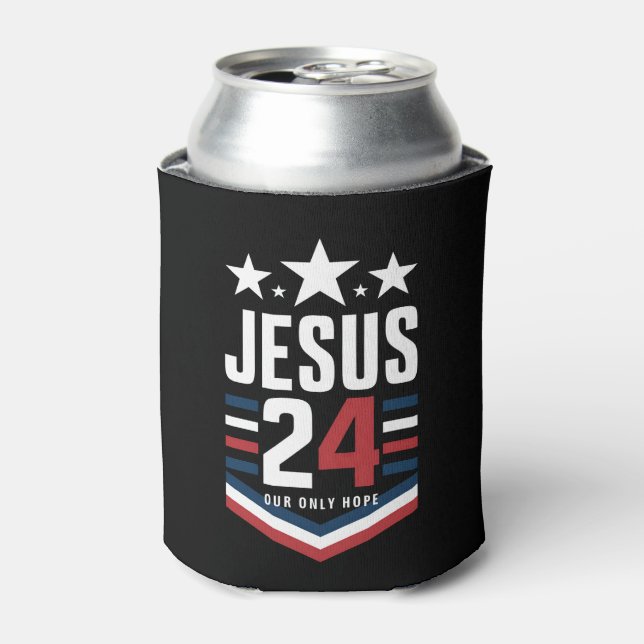 Jesus Christ 2024 President USA Election Political Can Cooler (Can Front)