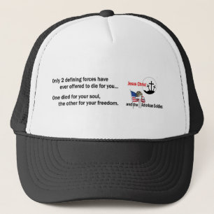 Jesus Christ and the American Soldier Trucker Hat
