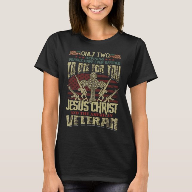 Jesus Christ and The American Veteran Men T-Shirt (Front)