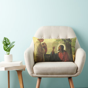 Jesus Christ and the Good Samaritan at the Well Lumbar Cushion