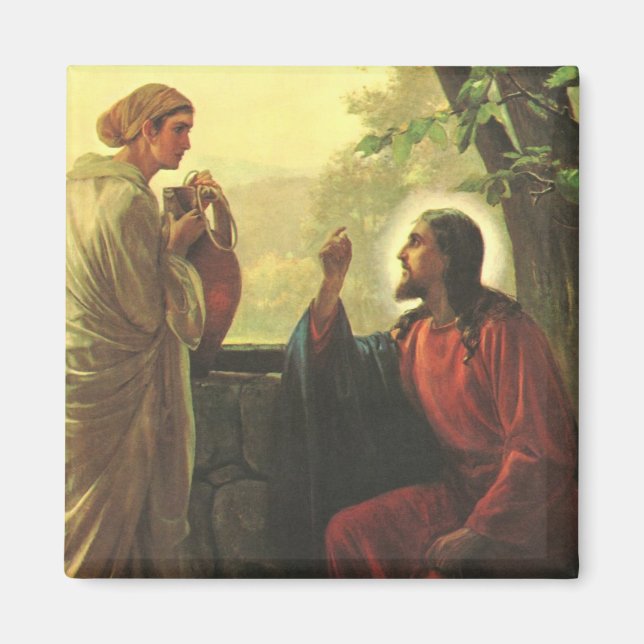 Jesus Christ and the Good Samaritan at the Well Magnet (Front)