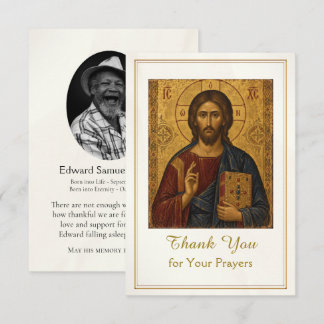 Jesus Christ and the Gospels Orthodox Funeral Thank You Card