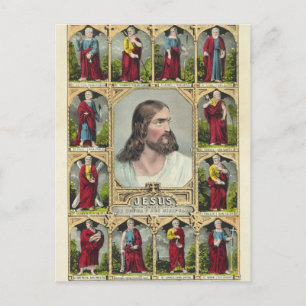 Jesus Christ and the Twelve Apostles Christianity Postcard