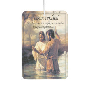 Jesus Christ Baptism by John image one Car Air Freshener